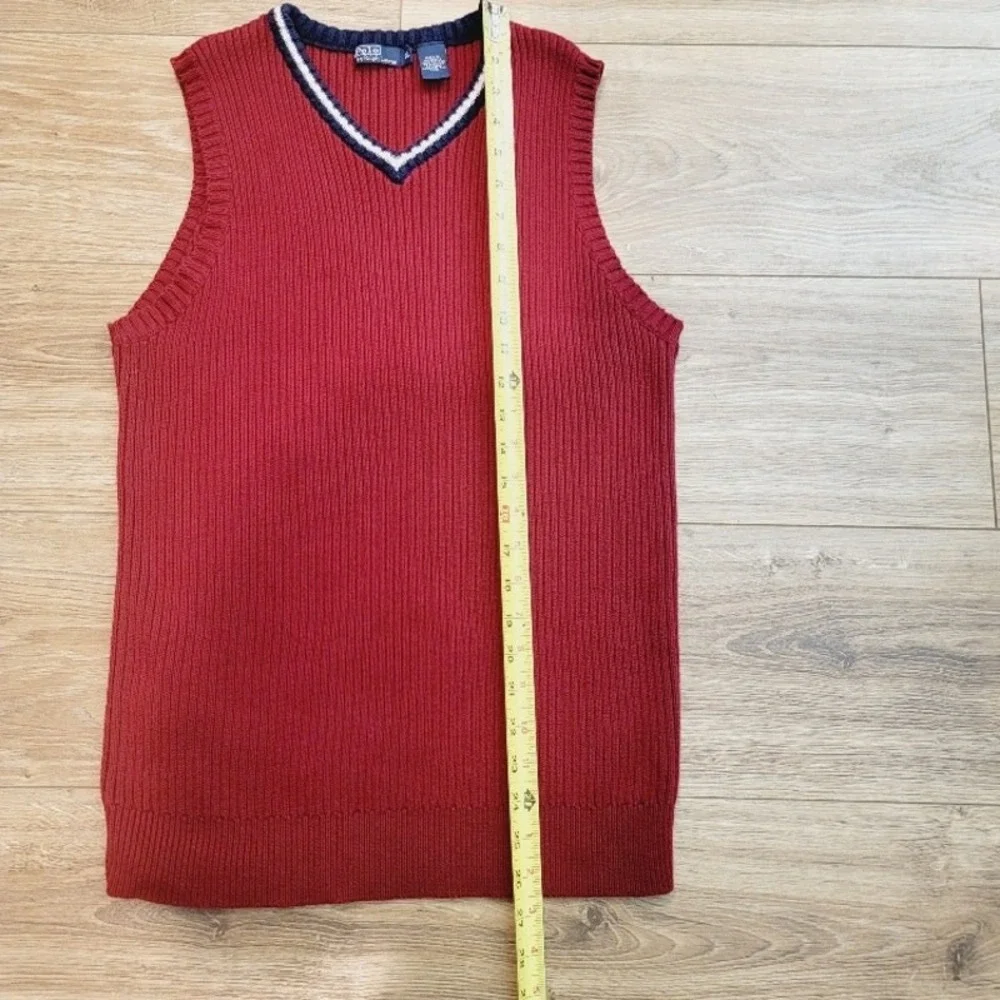 Polo‎ Sweater Vest XL Men's Burgundy Blue Colorblock